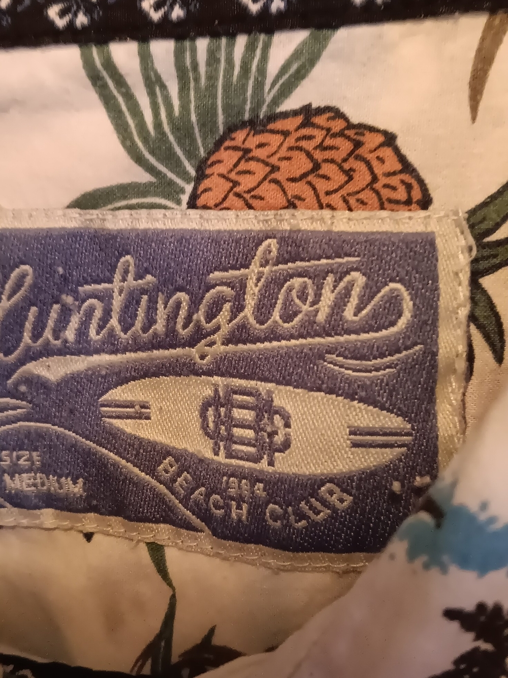 Huntington Beach Club Pineapple Print Shirt - Blue/White